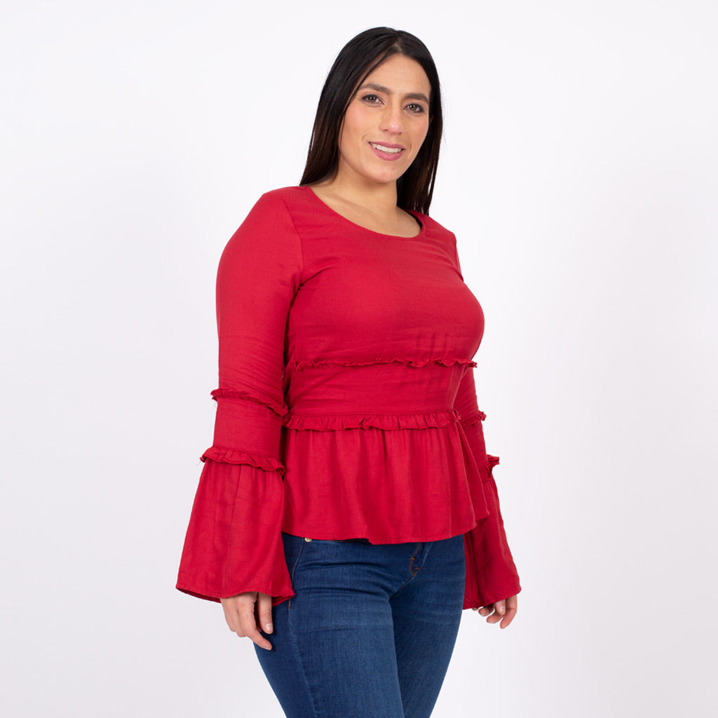 Blusa Ethiopia Rayon Manga Larga Mujer