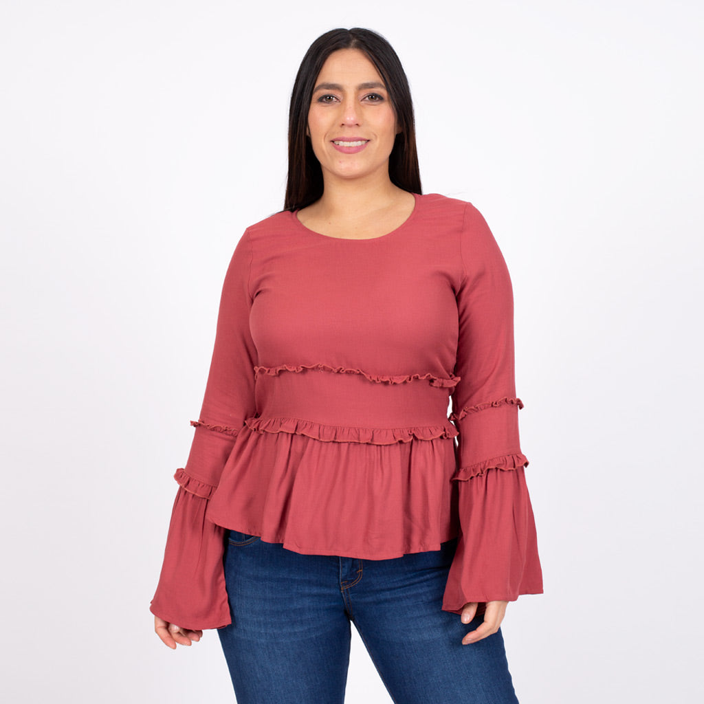 Blusa Ethiopia Rayon Manga Larga Mujer