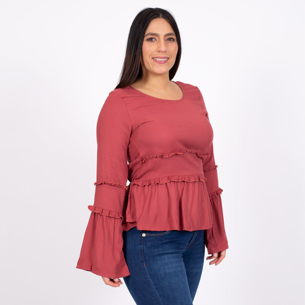 Blusa Ethiopia Rayon Manga Larga Mujer