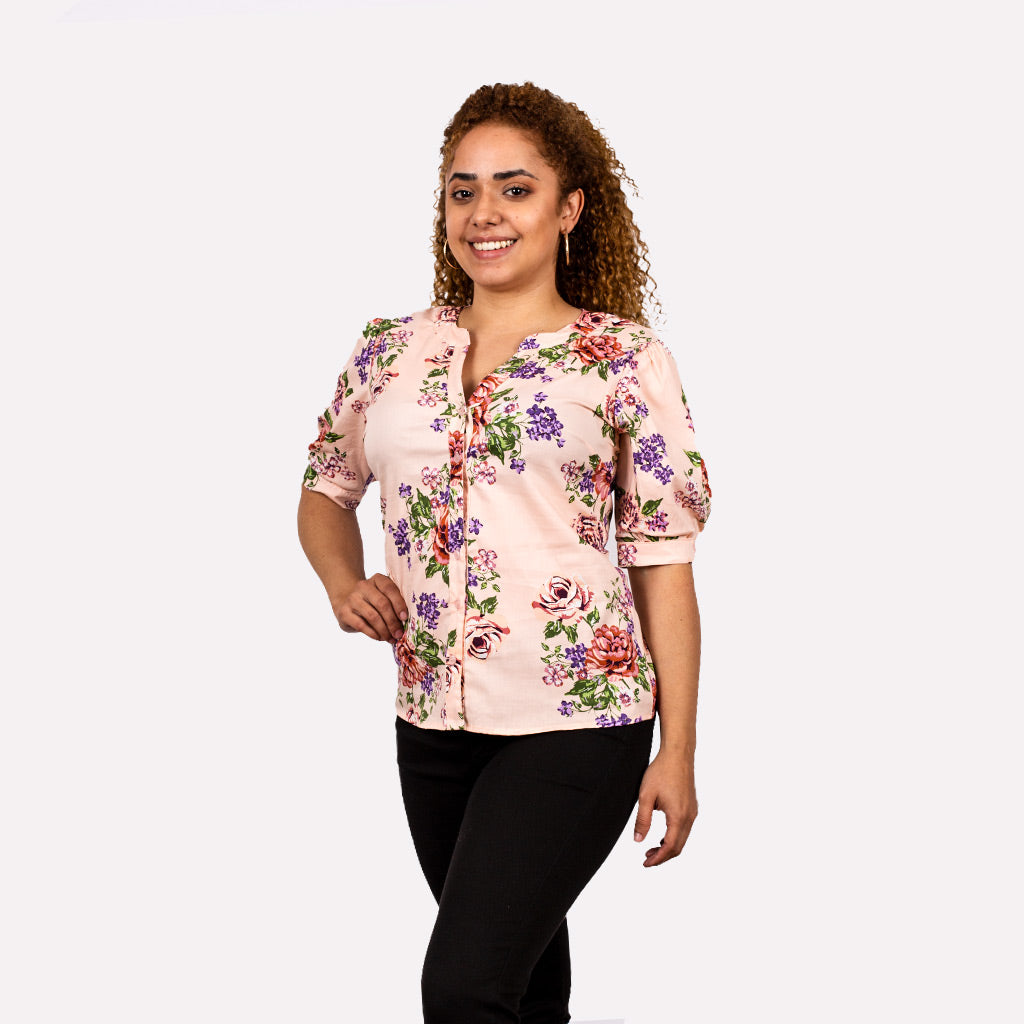 Blusa Ethiopia Manga Corta Mujer