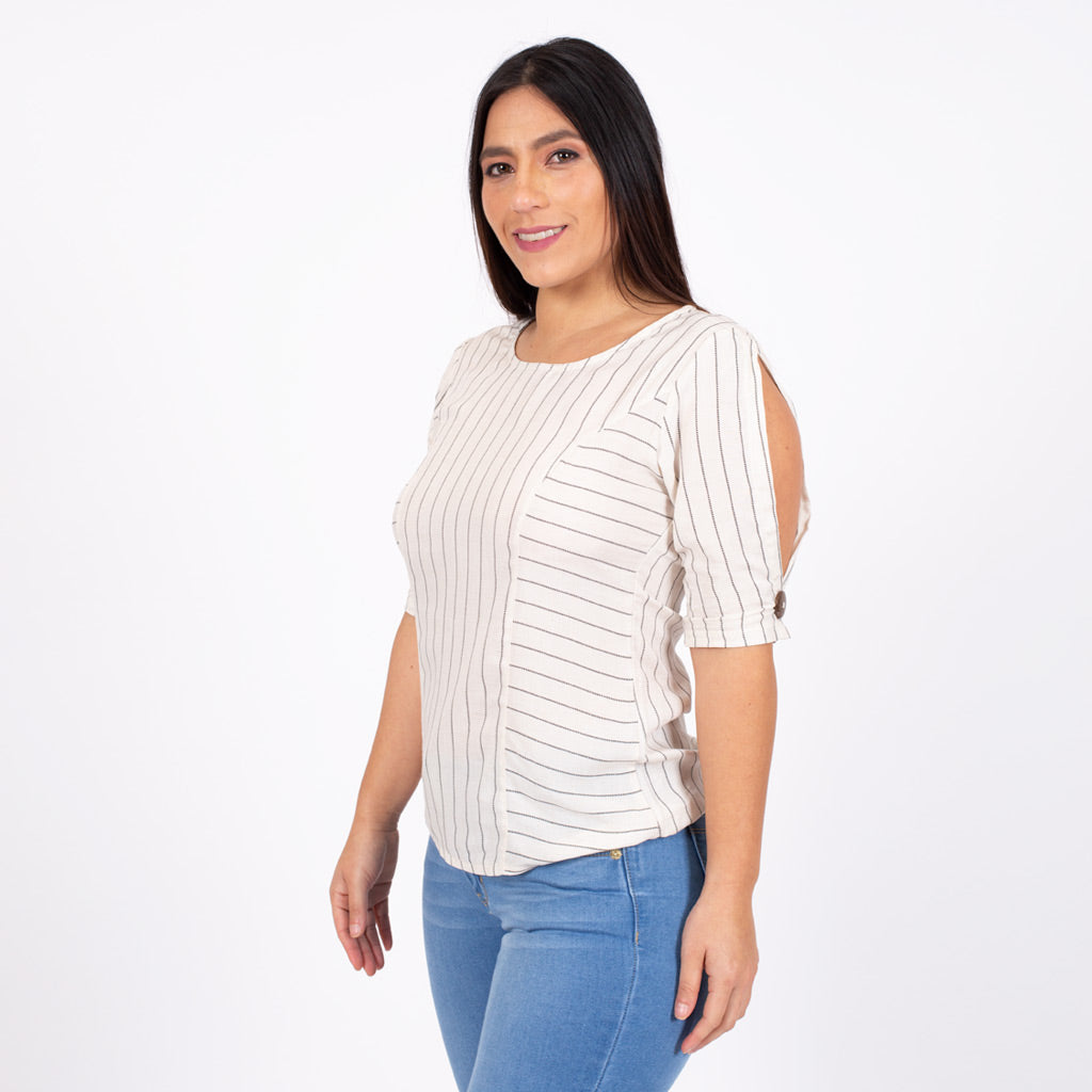 Blusa Ethiopia Manga 3/4 Mujer - 2x S/45.00