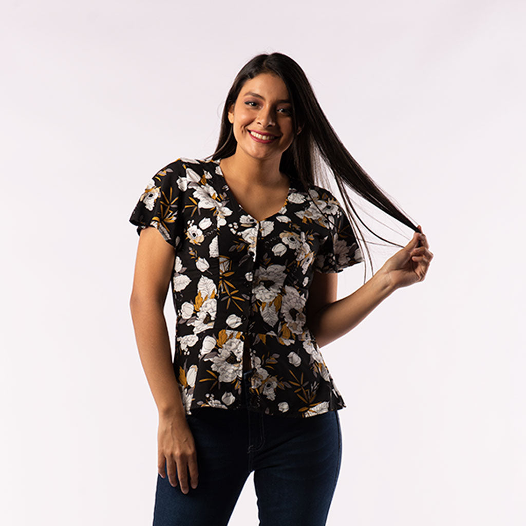 Blusa Ethiopia Manga Corta Mujer