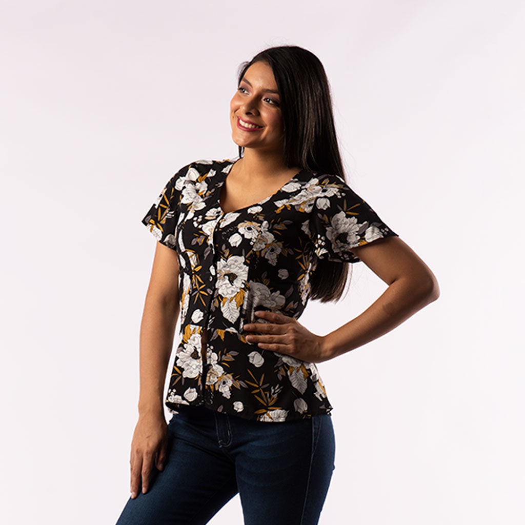 Blusa Ethiopia Manga Corta Mujer