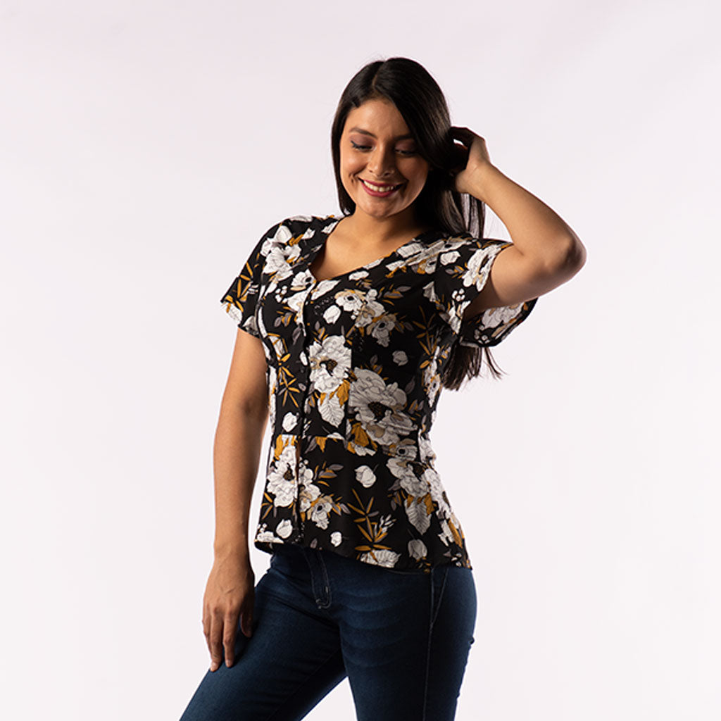 Blusa Ethiopia Manga Corta Mujer