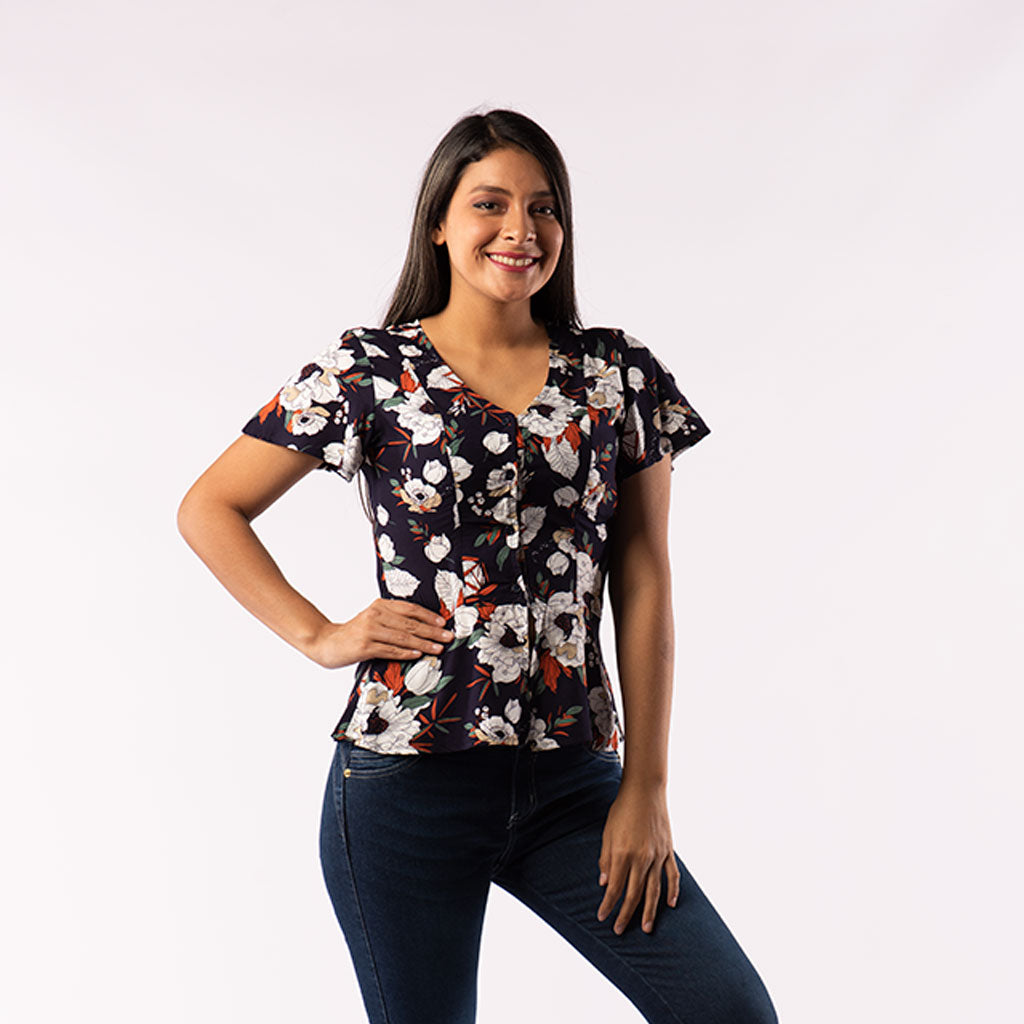 Blusa Ethiopia Manga Corta Mujer