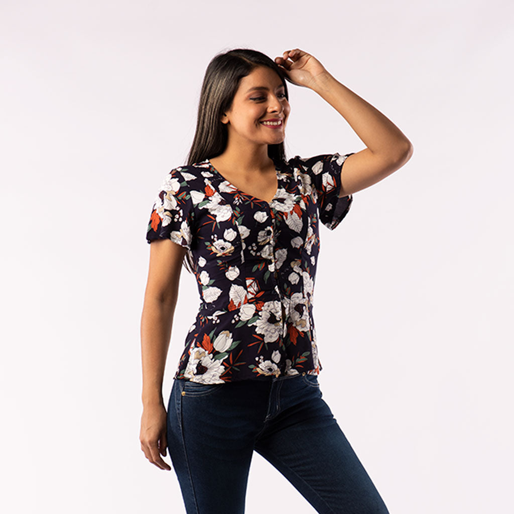 Blusa Ethiopia Manga Corta Mujer