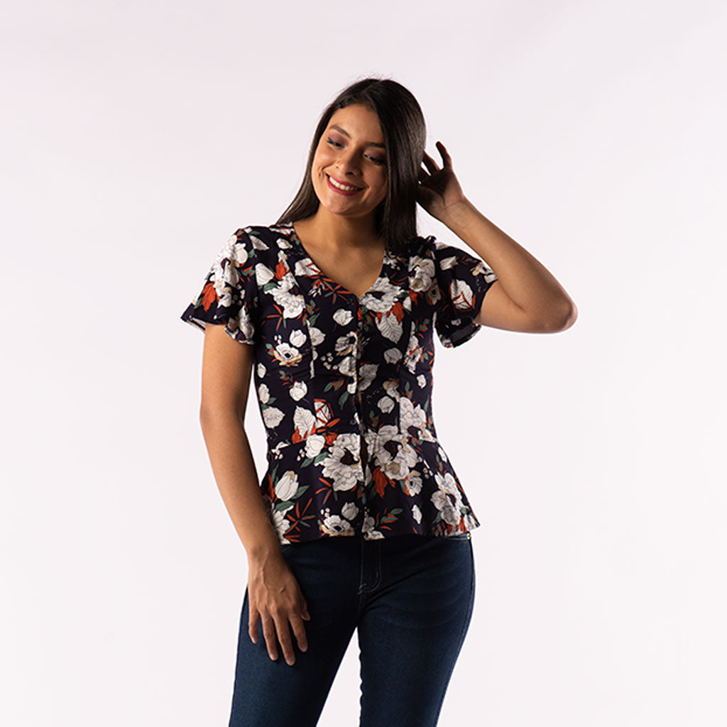 Blusa Ethiopia Manga Corta Mujer