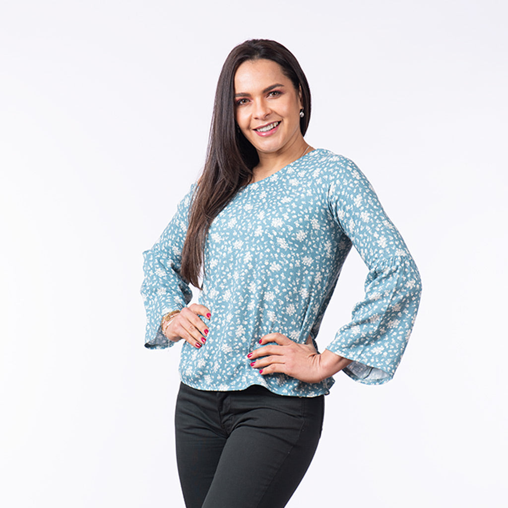 Blusa Ethiopia Rayon Manga Larga Mujer