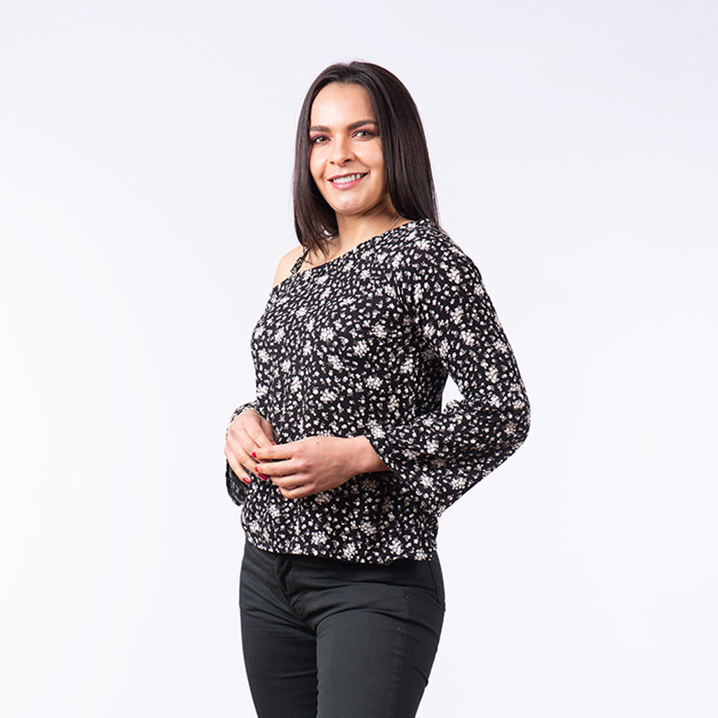 Blusa Ethiopia Rayon Manga Larga Mujer