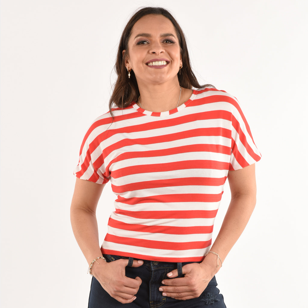 Polo Ethiopia Manga Corta a Rayas Mujer 3x2