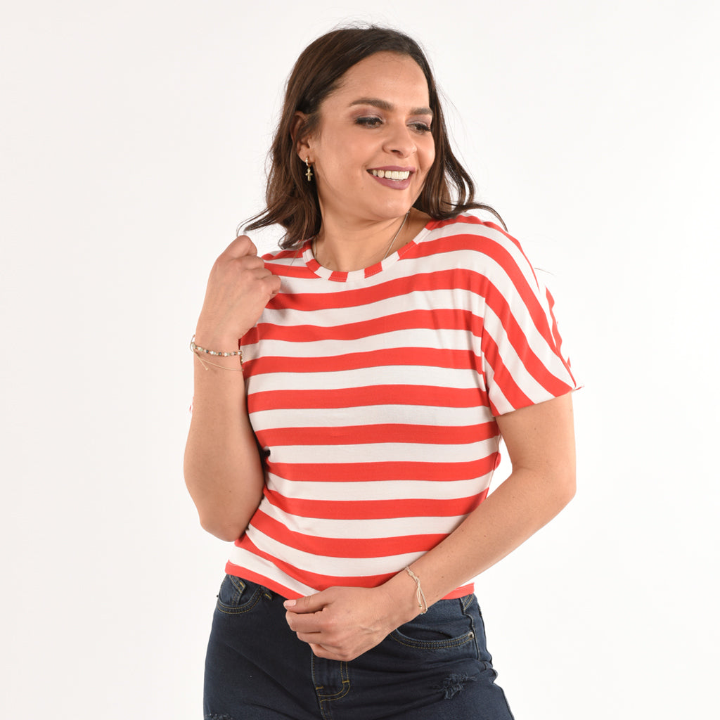 Polo Ethiopia Manga Corta a Rayas Mujer 3x2