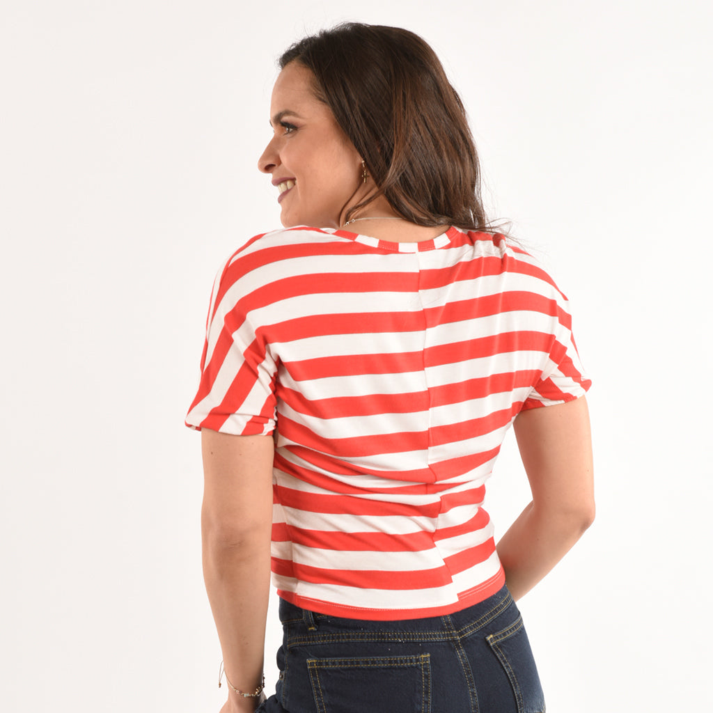 Polo Ethiopia Manga Corta a Rayas Mujer 3x2