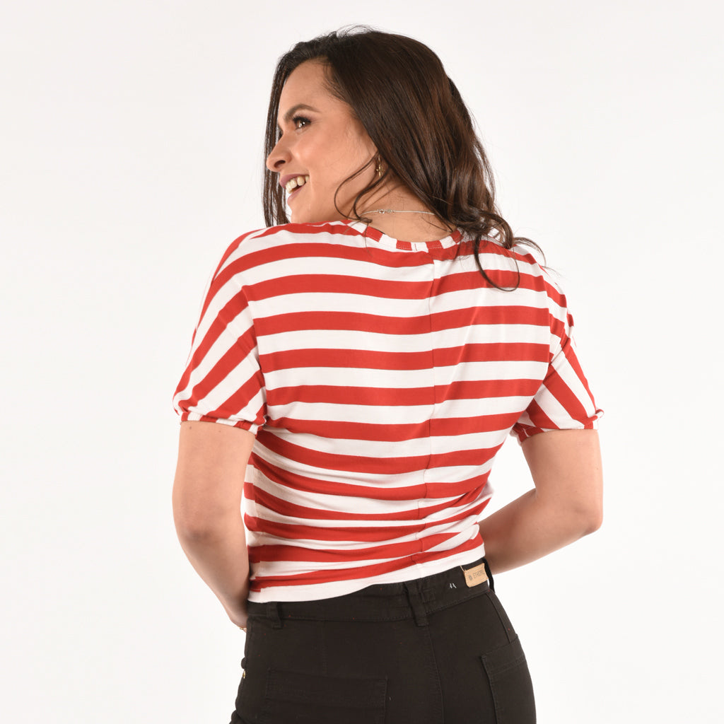 Polo Ethiopia Manga Corta a Rayas Mujer 3x2