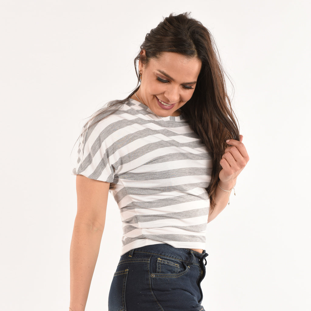 Polo Ethiopia Manga Corta a Rayas Mujer 3x2