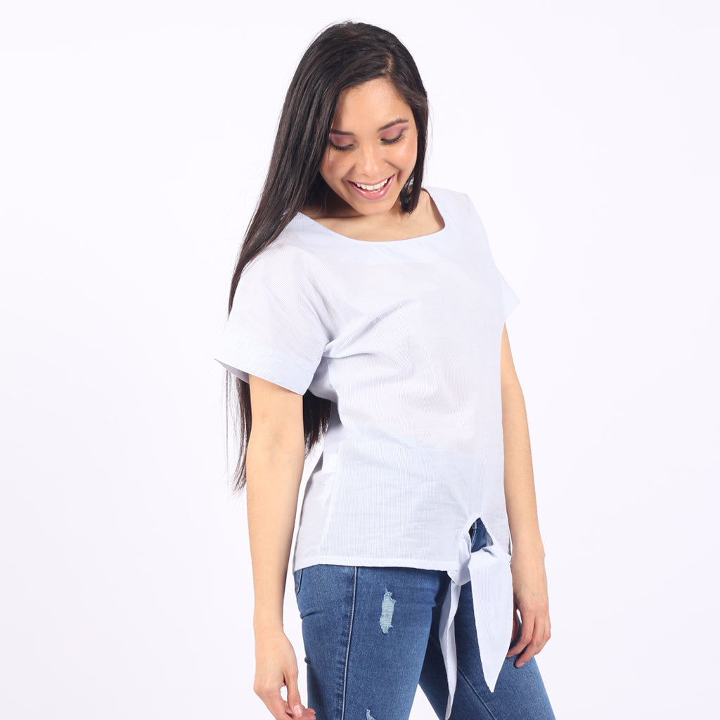 Blusa Ethiopia Challis Manga Corta Mujer