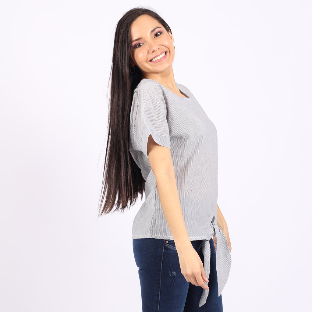 Blusa Ethiopia Challis Manga Corta Mujer