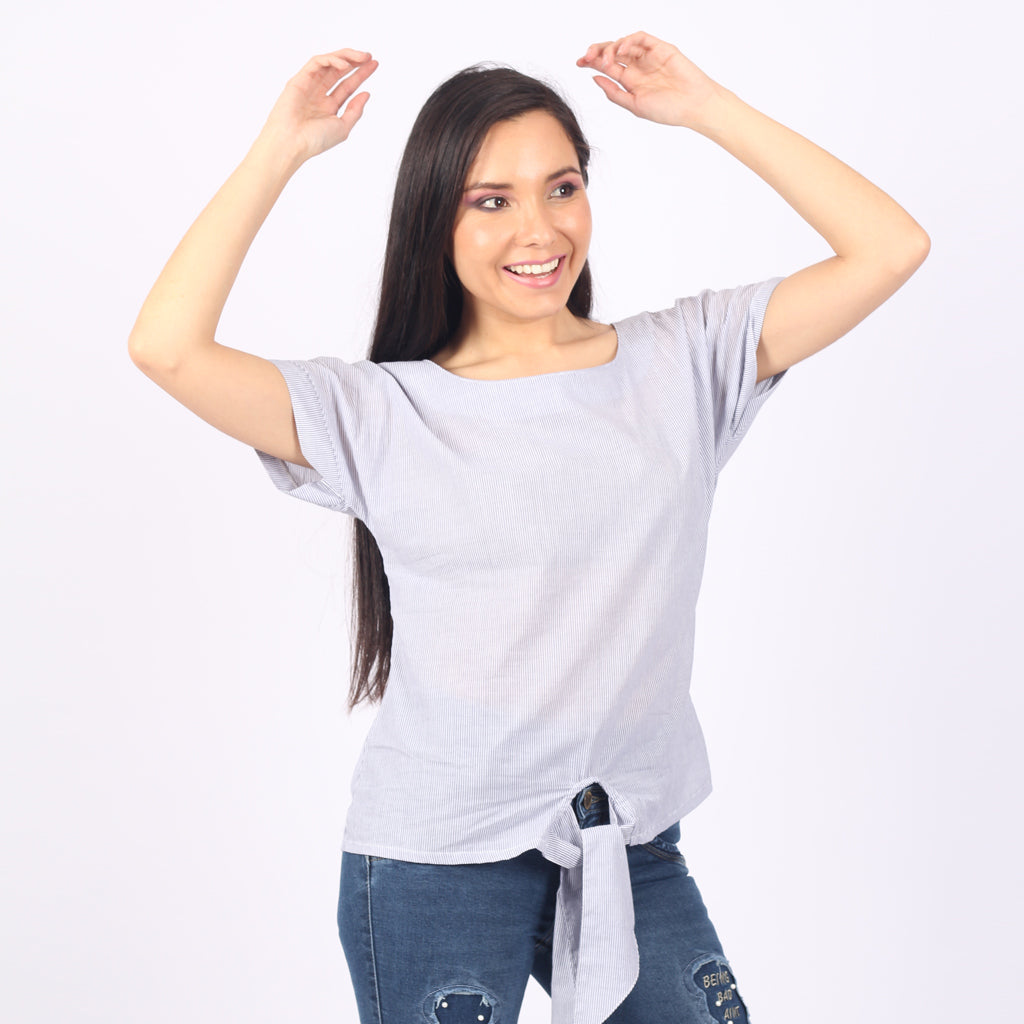 Blusa Ethiopia Challis Manga Corta Mujer