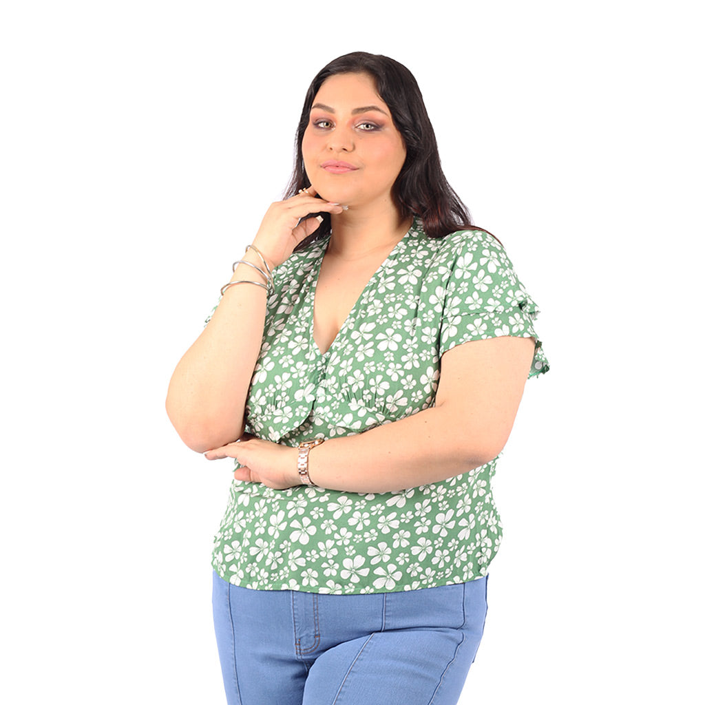 Blusa Magnolia Manga Corta Mujer - 2x S/35.00