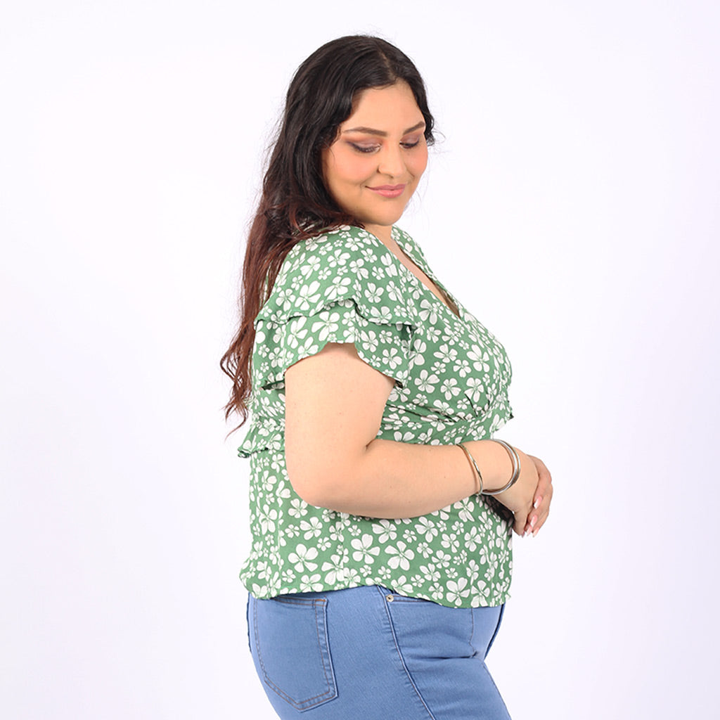 Blusa Magnolia Manga Corta Mujer - 2x S/35.00