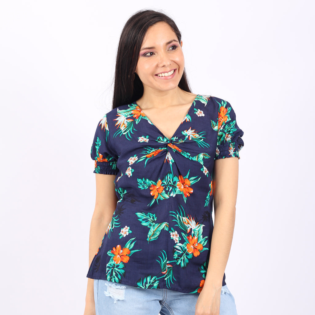 Blusa Ethiopia Rayon Manga Corta Mujer