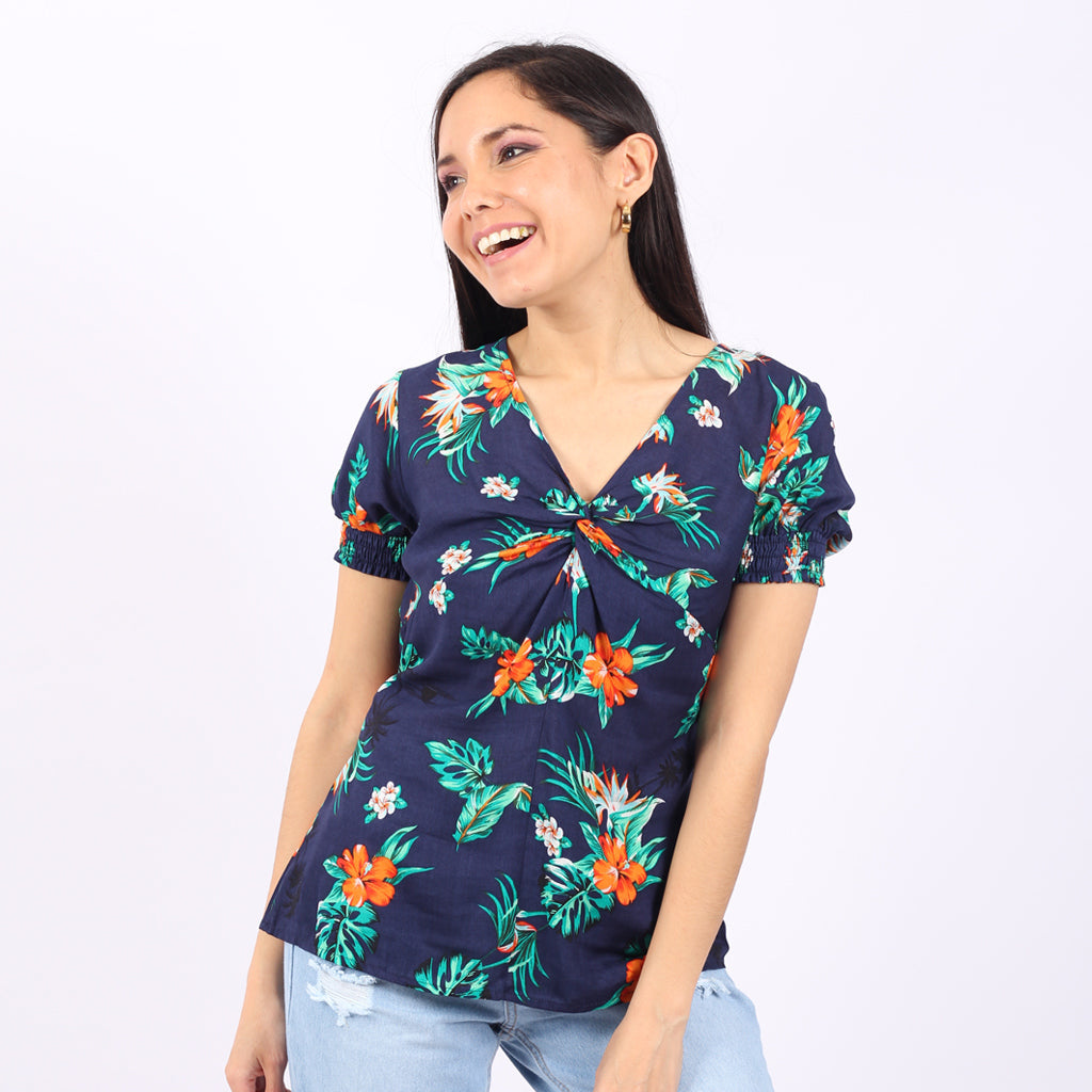 Blusa Ethiopia Rayon Manga Corta Mujer