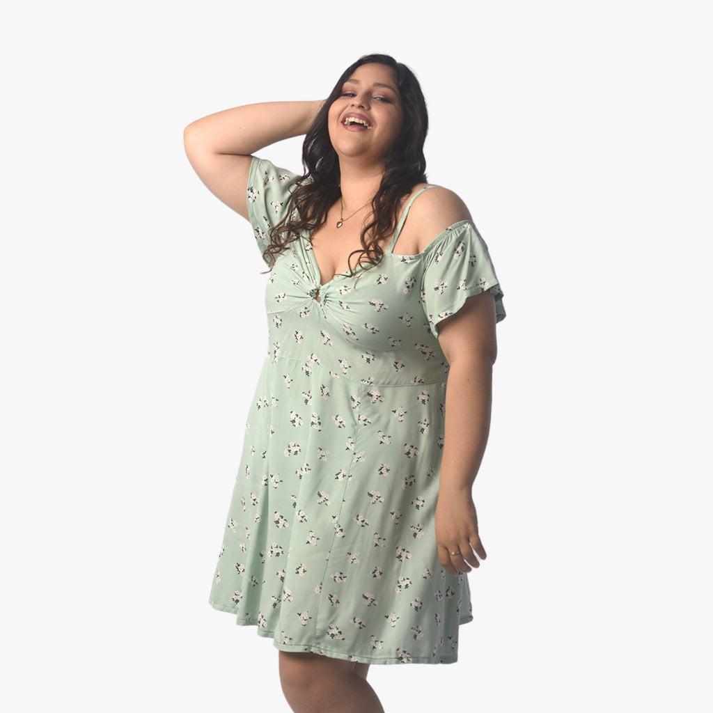 Vestido Magnolia Chalis Manga Corta Mujer