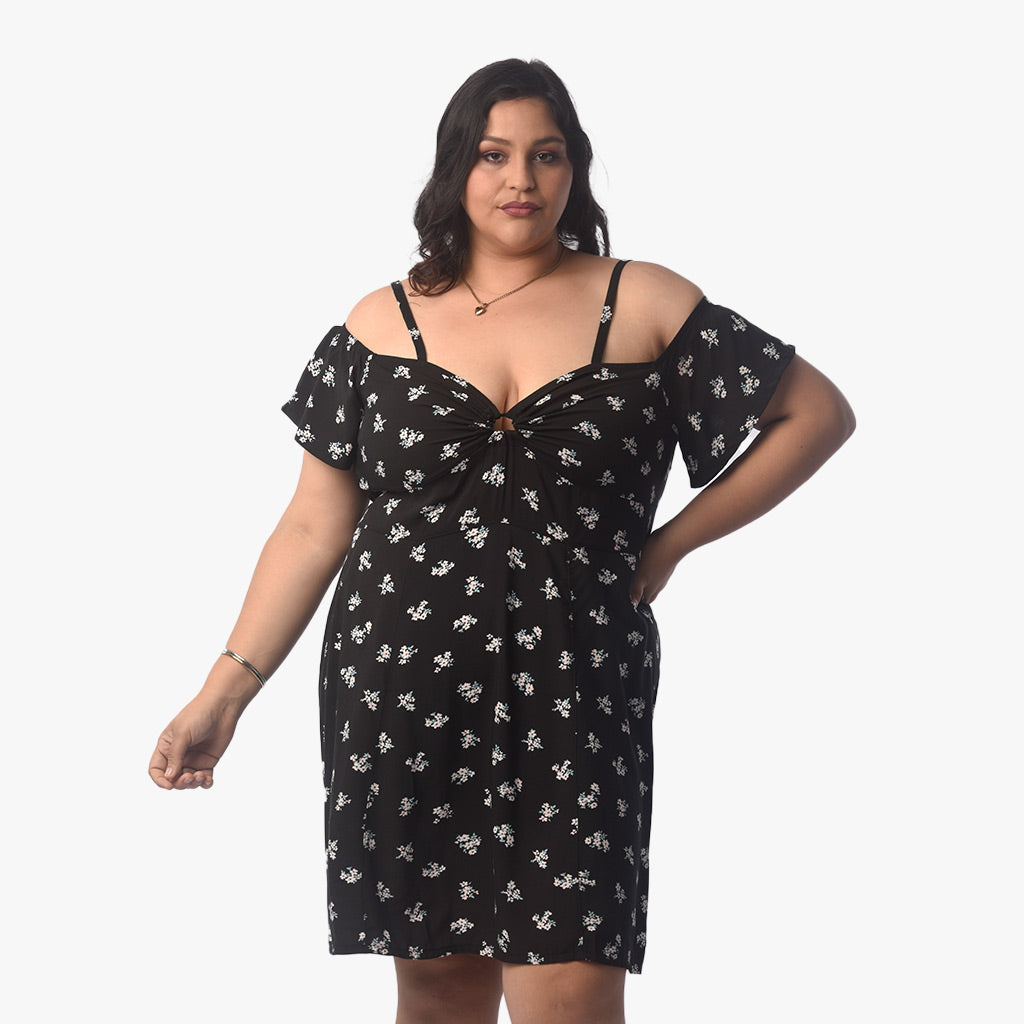 Vestido Magnolia Chalis Manga Corta Mujer