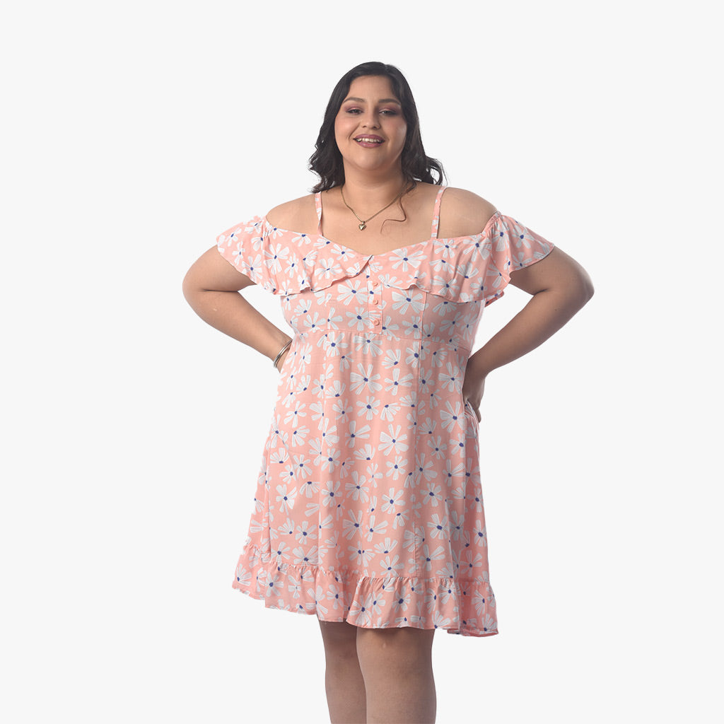 Vestido Magnolia Challis Manga Corta Mujer