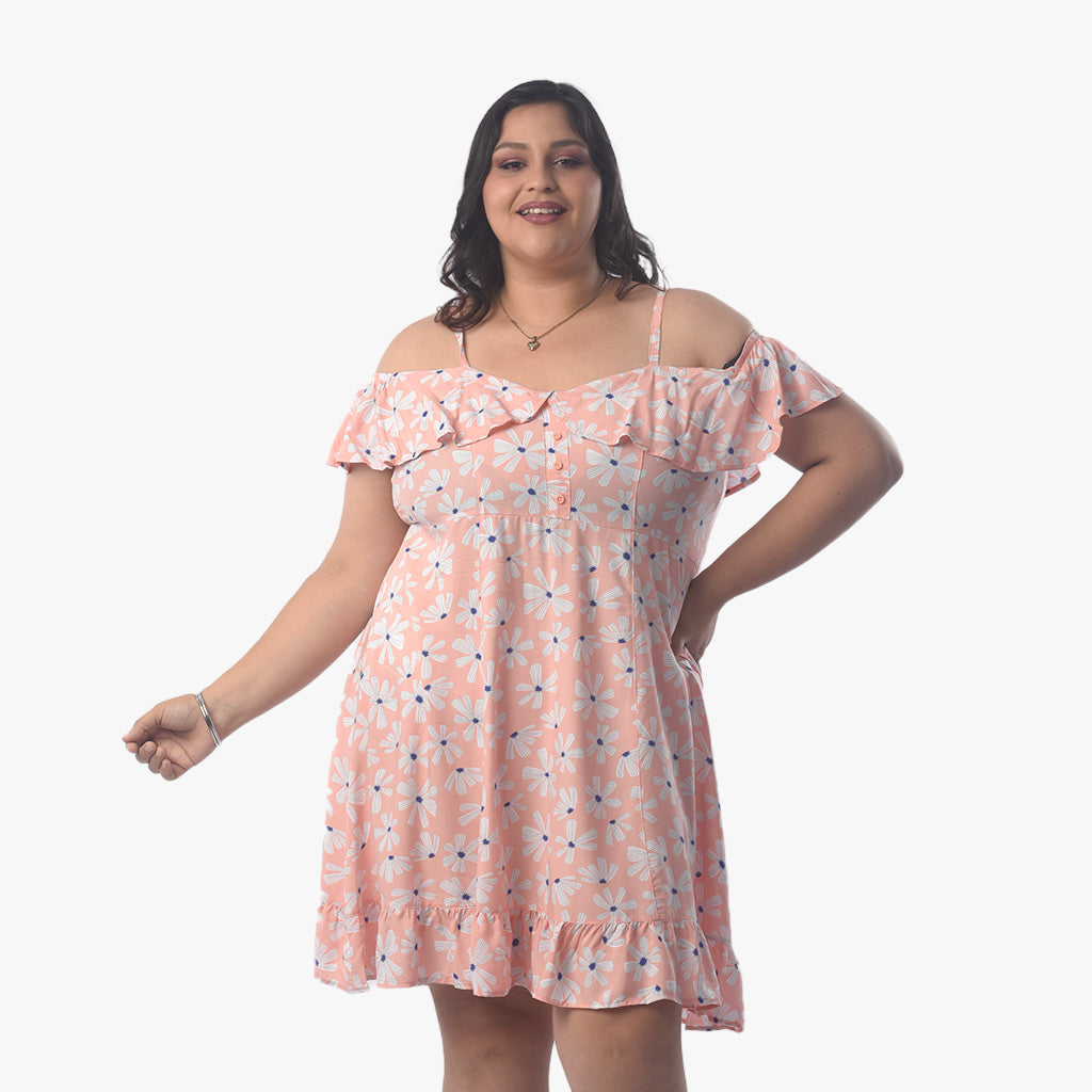 Vestido Magnolia Challis Manga Corta Mujer