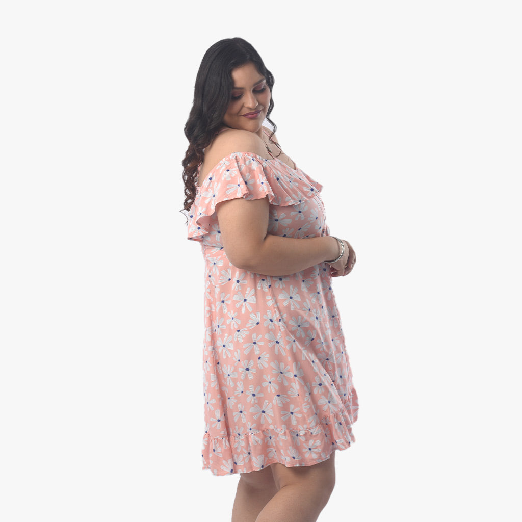 Vestido Magnolia Challis Manga Corta Mujer