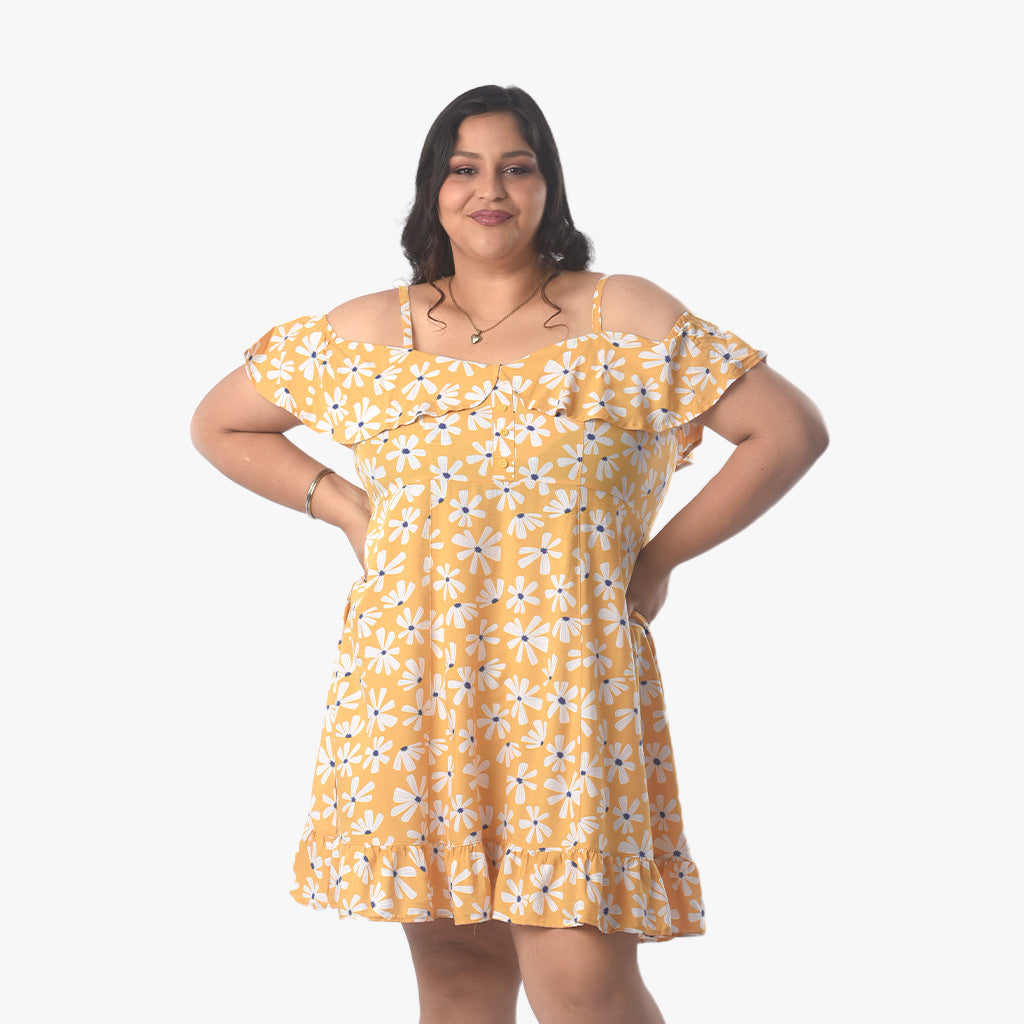 Vestido Magnolia Challis Manga Corta Mujer