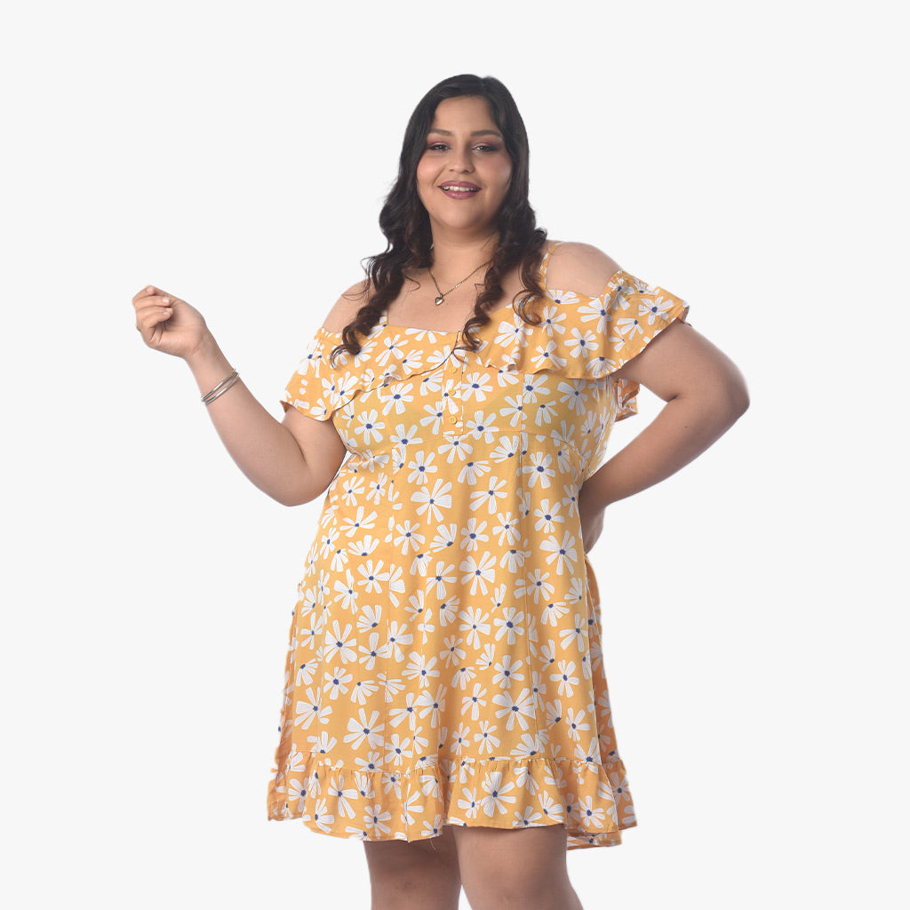 Vestido Magnolia Challis Manga Corta Mujer