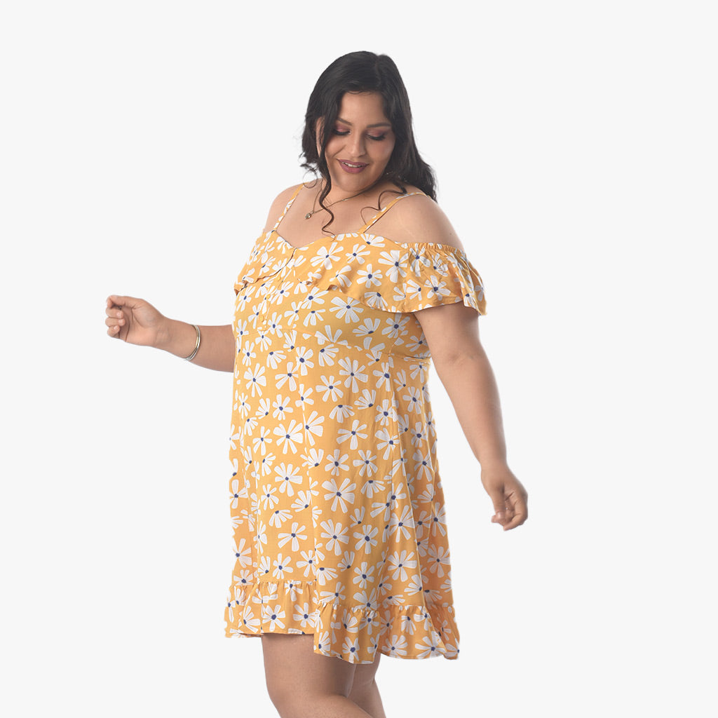 Vestido Magnolia Challis Manga Corta Mujer