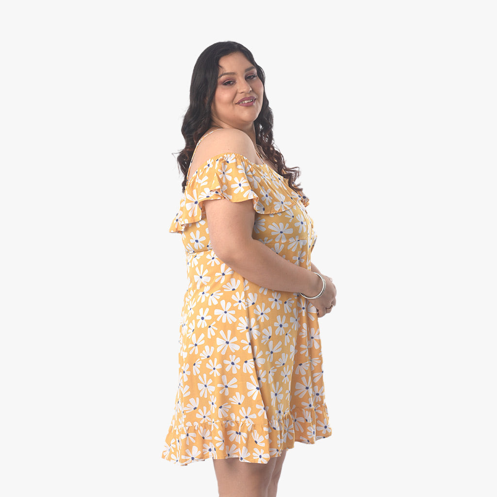 Vestido Magnolia Challis Manga Corta Mujer