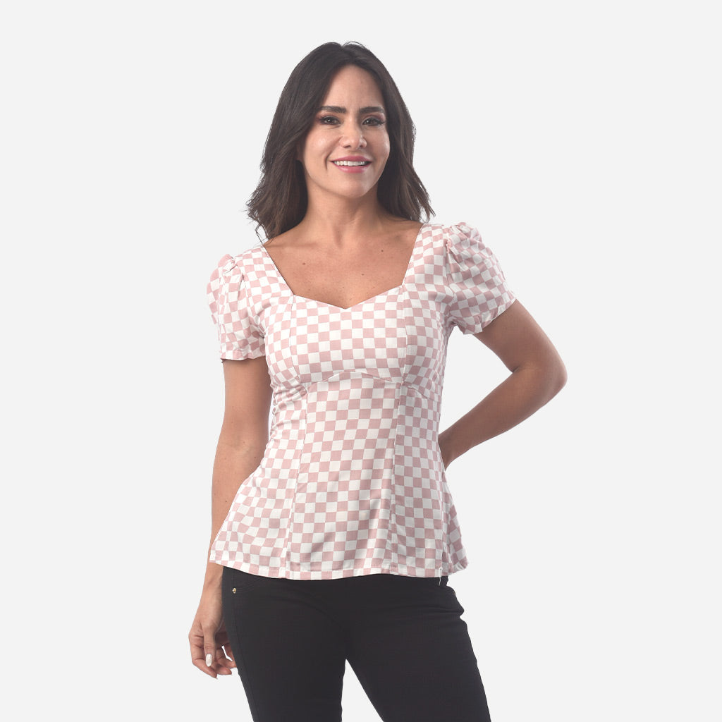 Blusa Ethiopia Chalis Manga Corta Mujer