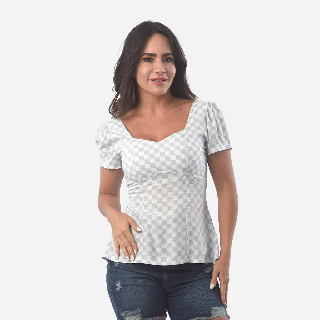 Blusa Ethiopia Chalis Manga Corta Mujer