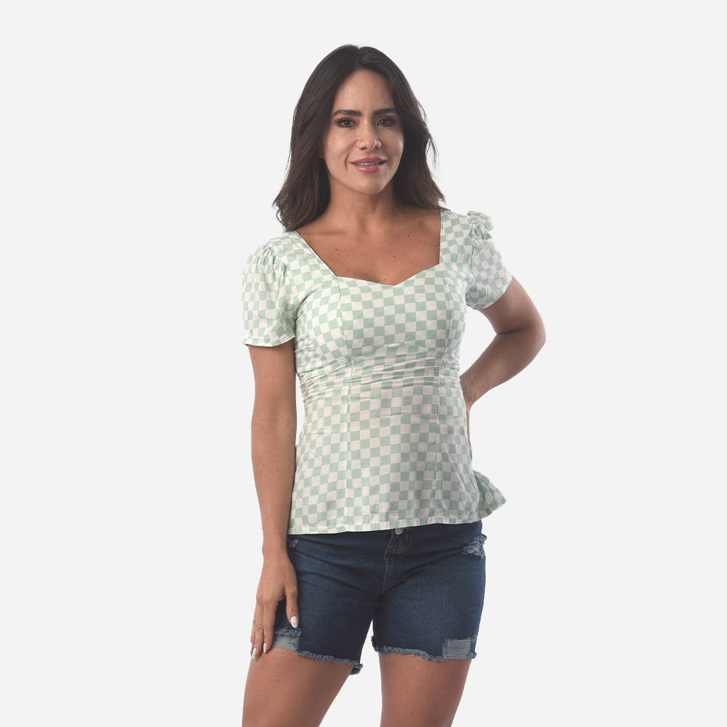 Blusa Ethiopia Chalis Manga Corta Mujer