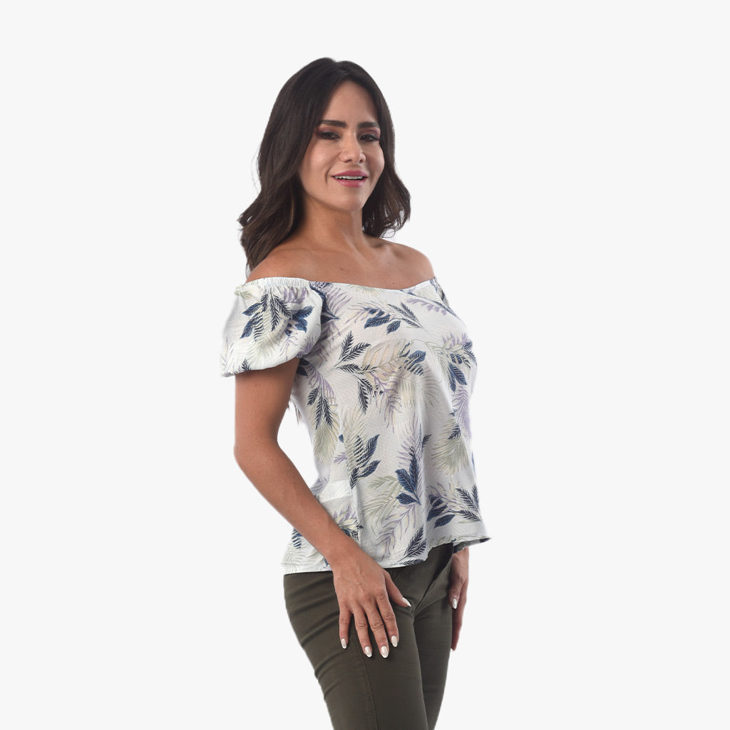Blusa Ethiopia Challis Manga Corta Mujer