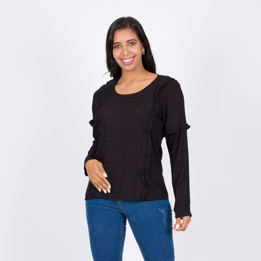 Blusa Ethiopia Rayon India Manga Larga