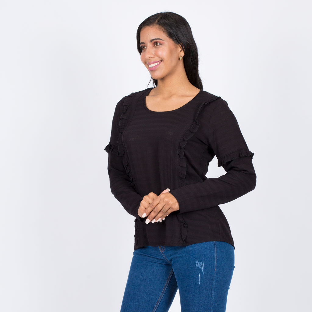 Blusa Ethiopia Rayon India Manga Larga