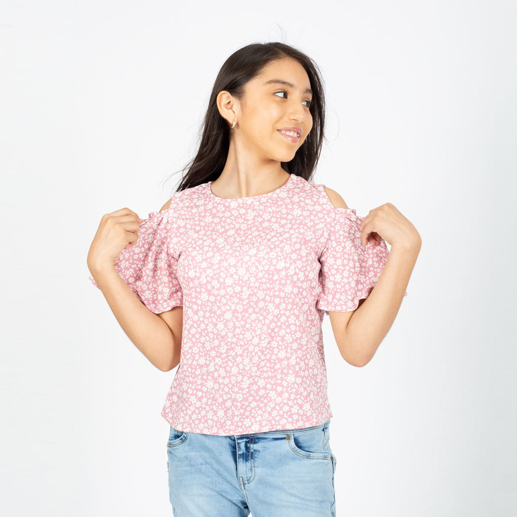 Blusa Essie Lino Manga Corta Niña