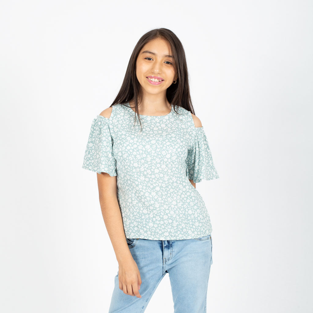 Blusa Essie Lino Manga Corta Niña