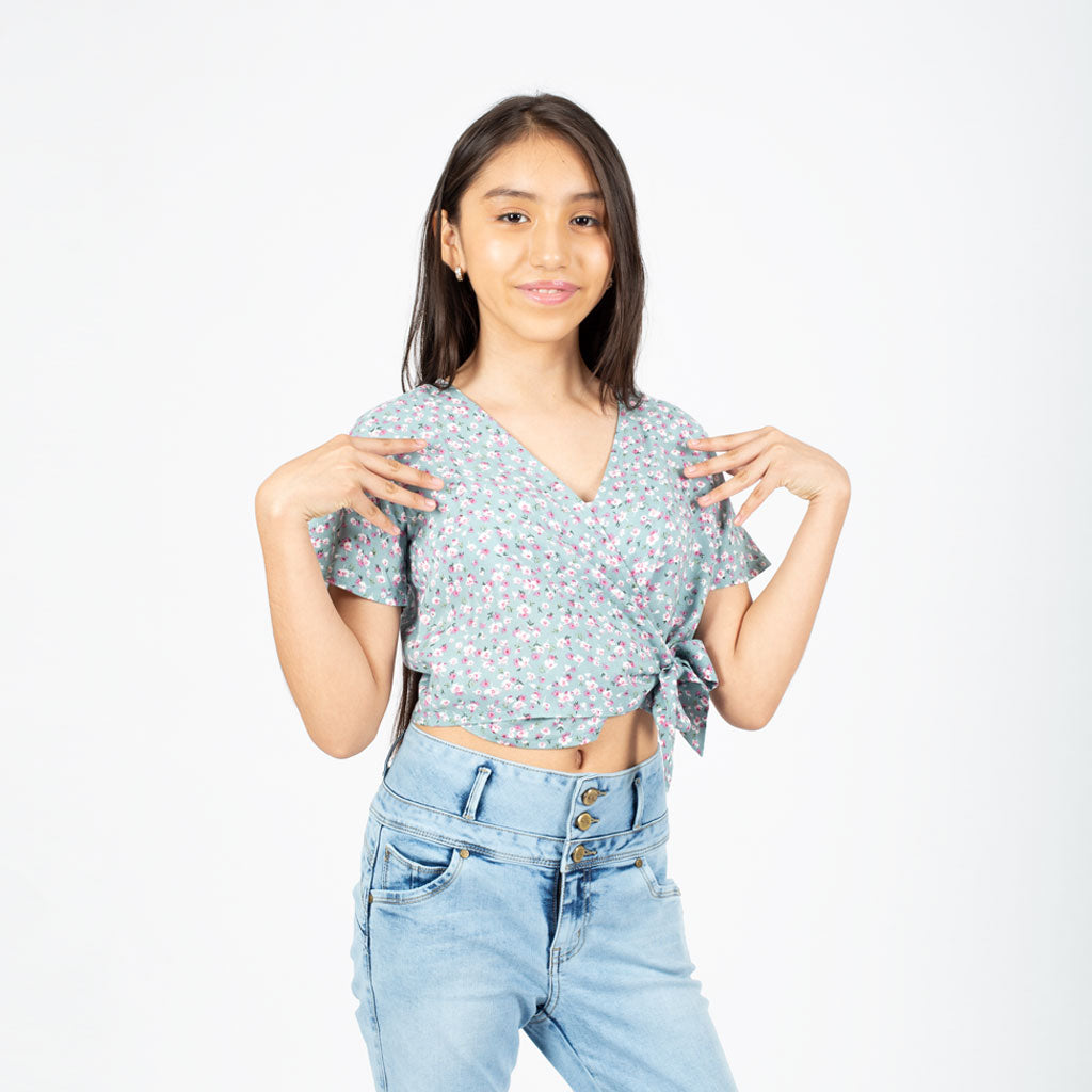 Blusa Essie Challis Manga Corta Niña