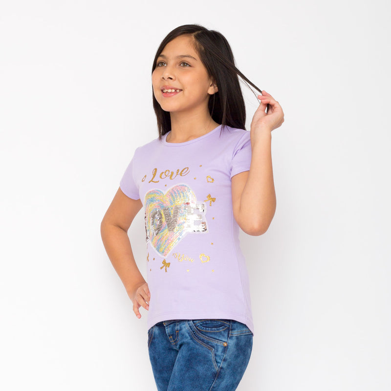Polo Zaraith Con Lentejuelas Manga Corta Niña - 2x S/35.00
