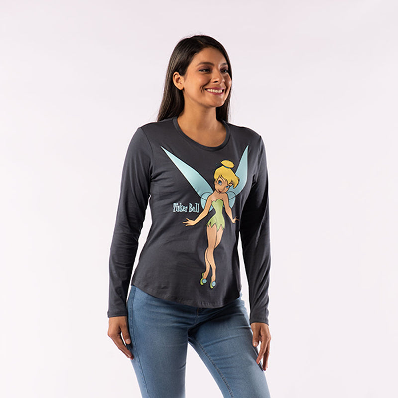 Polo Tinker Bell Manga Larga Mujer - S/19.90