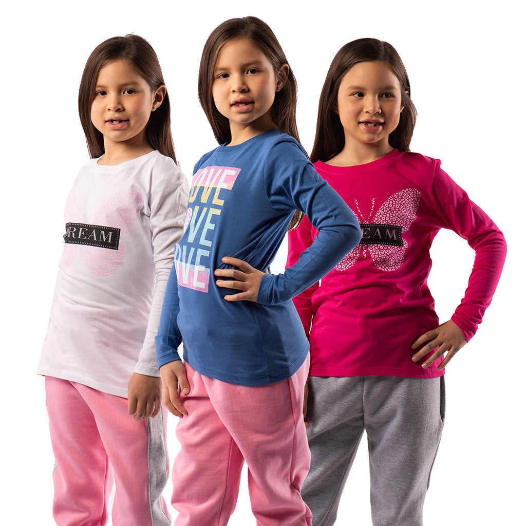¡NUEVO! - Pack Sorpresa x 3 Polos Manga Larga Niña - 1 Pack x S/29.90