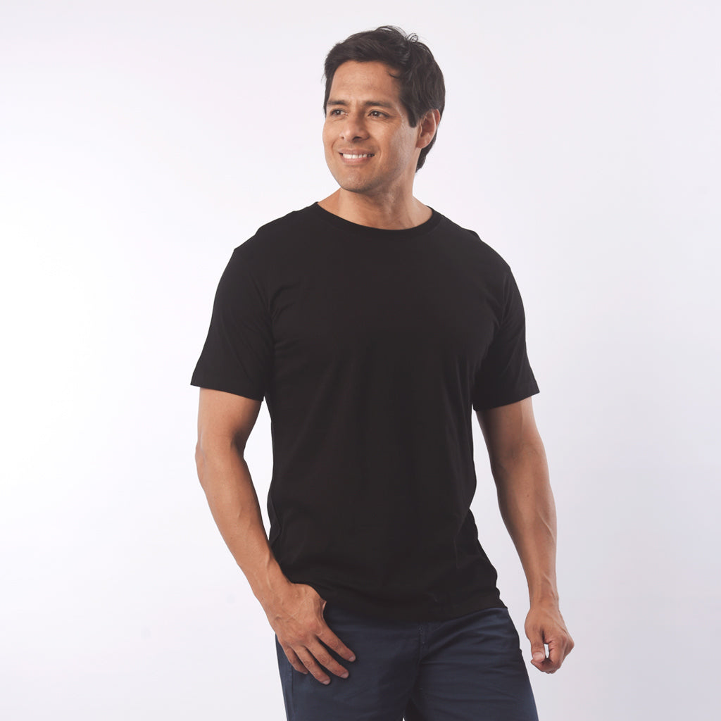 Polo Básico Hilo Negro Algodón Hombre - 2x S/45.00 y 3x S/60.00