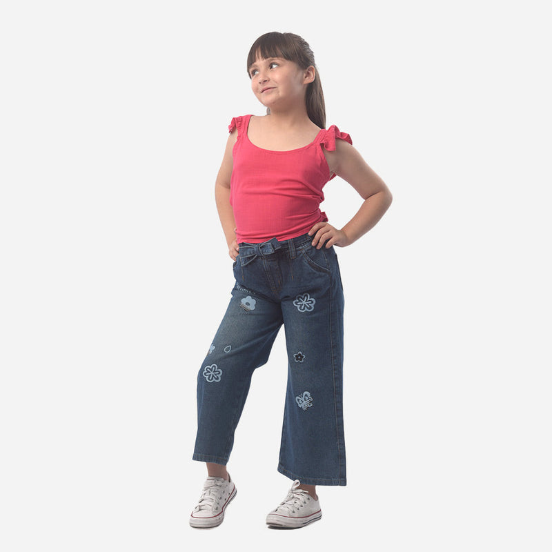 ¡NUEVO! - Pantalon Toque Denim Niña - S/49.90