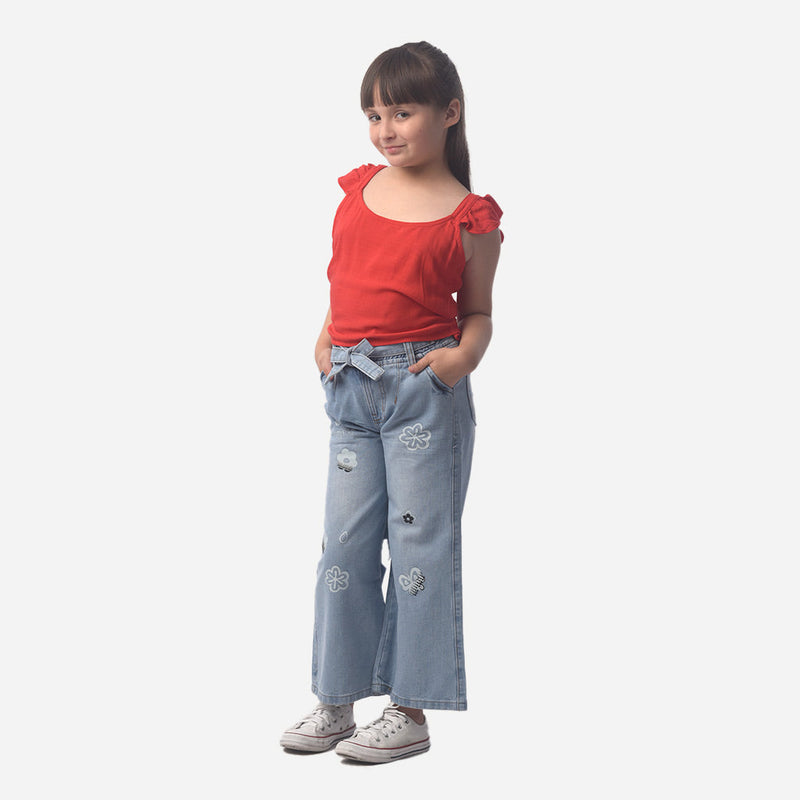 ¡NUEVO! - Pantalon Toque Denim Niña - S/49.90
