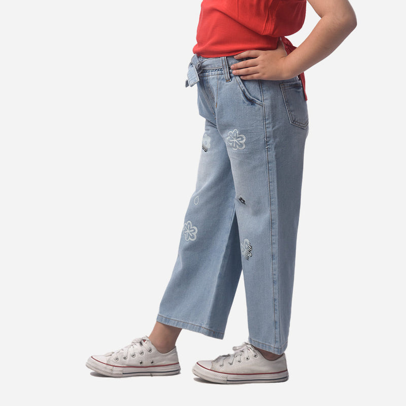 ¡NUEVO! - Pantalon Toque Denim Niña - S/49.90